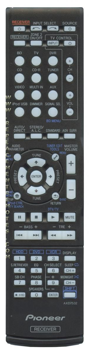 Pioneer AXD7532 byl nahrazen 8300753200010-IL originální dálkový ovladač