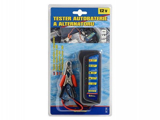 Tester autobaterie a alternátoru 12V