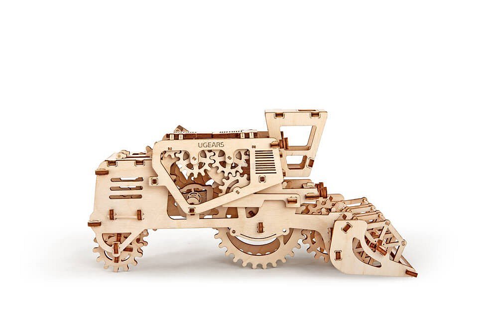 Dřevěná stavebnice 3D mechanické Puzzle Kombajn