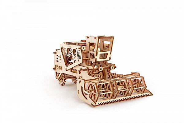 Dřevěná stavebnice 3D mechanické Puzzle Kombajn