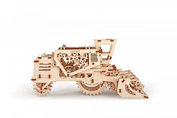 Dřevěná stavebnice 3D mechanické Puzzle Kombajn