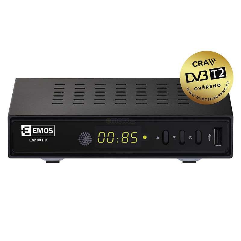 HD DVB-T2 H.265/HVEC příjmač EM180 HD HEVC H265 set top box (2520236200)