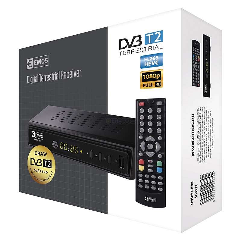 HD DVB-T2 H.265/HVEC příjmač EM180 HD HEVC H265 set top box (2520236200)