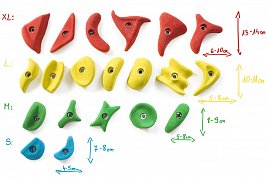 Lezecké kameny na stěnu, lezecké úchyty sada 20ks SET7