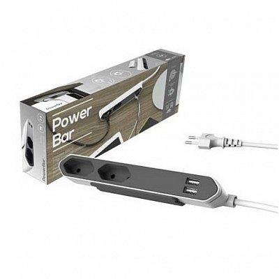 Power Cube PWC-POWER-BAR-USB Powerbar 2x USB Grey (8718444082835)