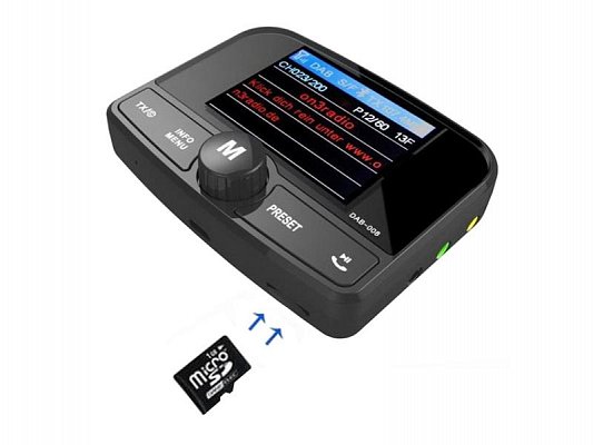 DAB přijímač / Bluetooth HF + přehrávač / micro SD