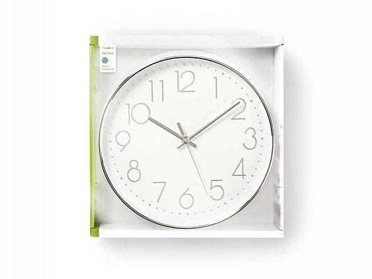 Hodiny analogové NEDIS WHITE / SILVER CLWA015PC30SR 30 cm