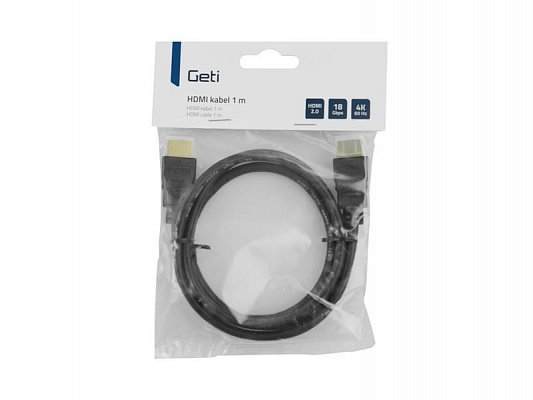 Kabel HDMI Geti 1,0 m pozlacený, 4K, ethernet 2.0