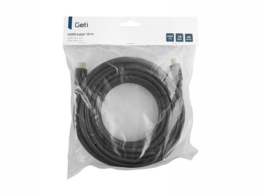 Kabel HDMI Geti 10 m pozlacený, 4K, ethernet 2.0