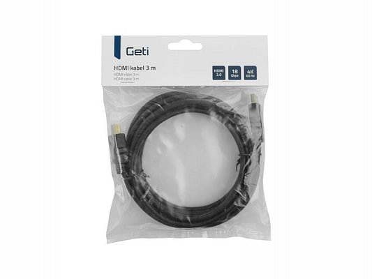 Kabel HDMI Geti 3 m pozlacený, 4K, ethernet 2.0