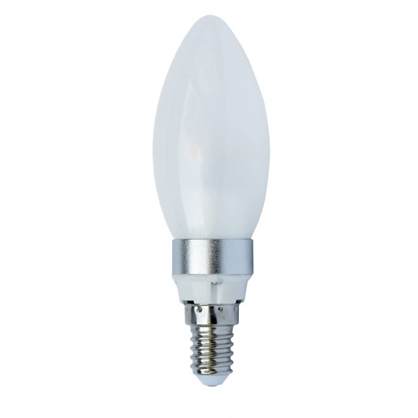 E. Energy LED svíčka E14 230V 3W  teplá bílá 200 lm  mléčná Stmívatelná