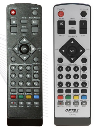 Optex ORT8842 ORT-8842 náhradní dálkový ovladač jiného vzhledu.