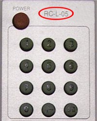 Zde je označení typu ovladače RC L 05